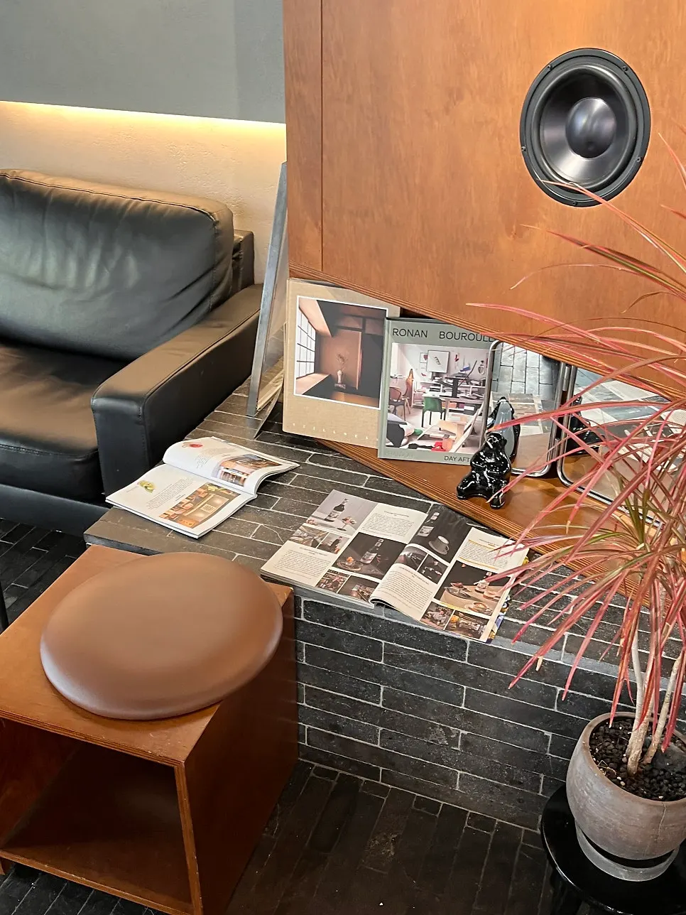Pet-friendly seating area in the café