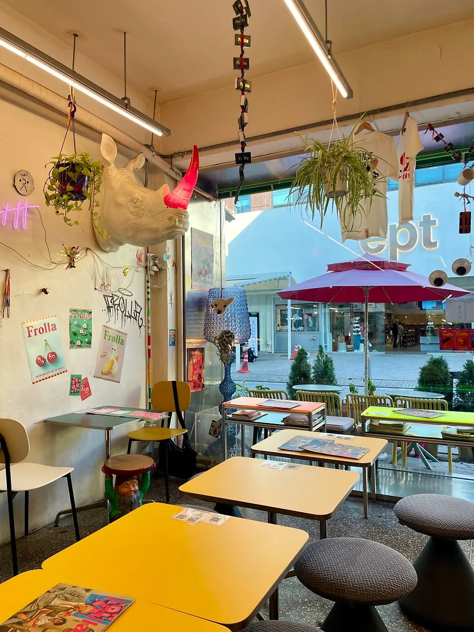 Frolla interior with colorful furniture