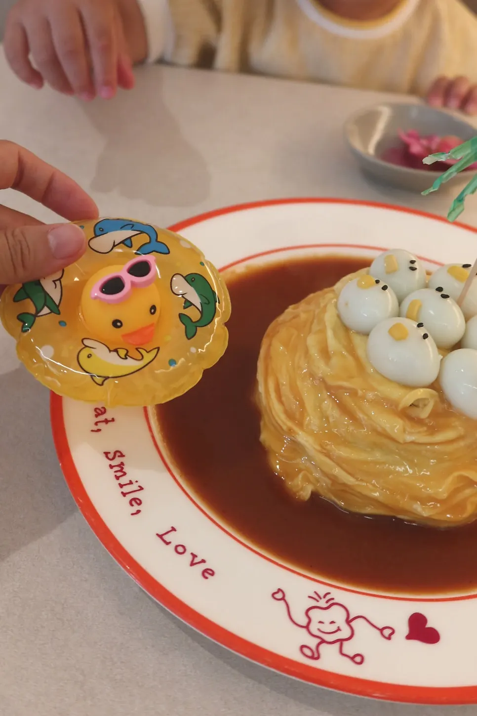 Rubber duck baby meal tray