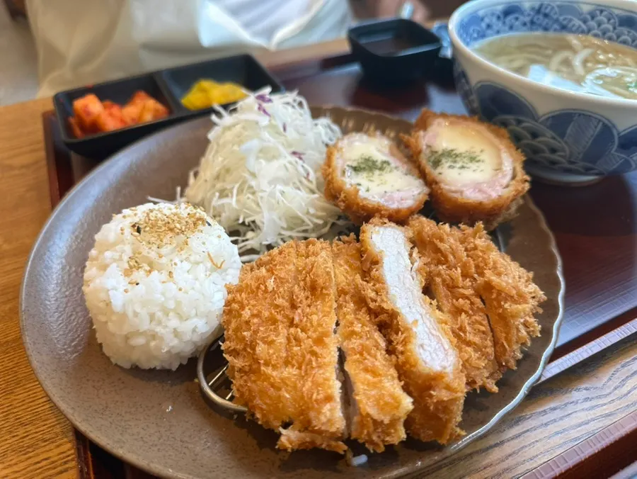 Half-and-half katsu set