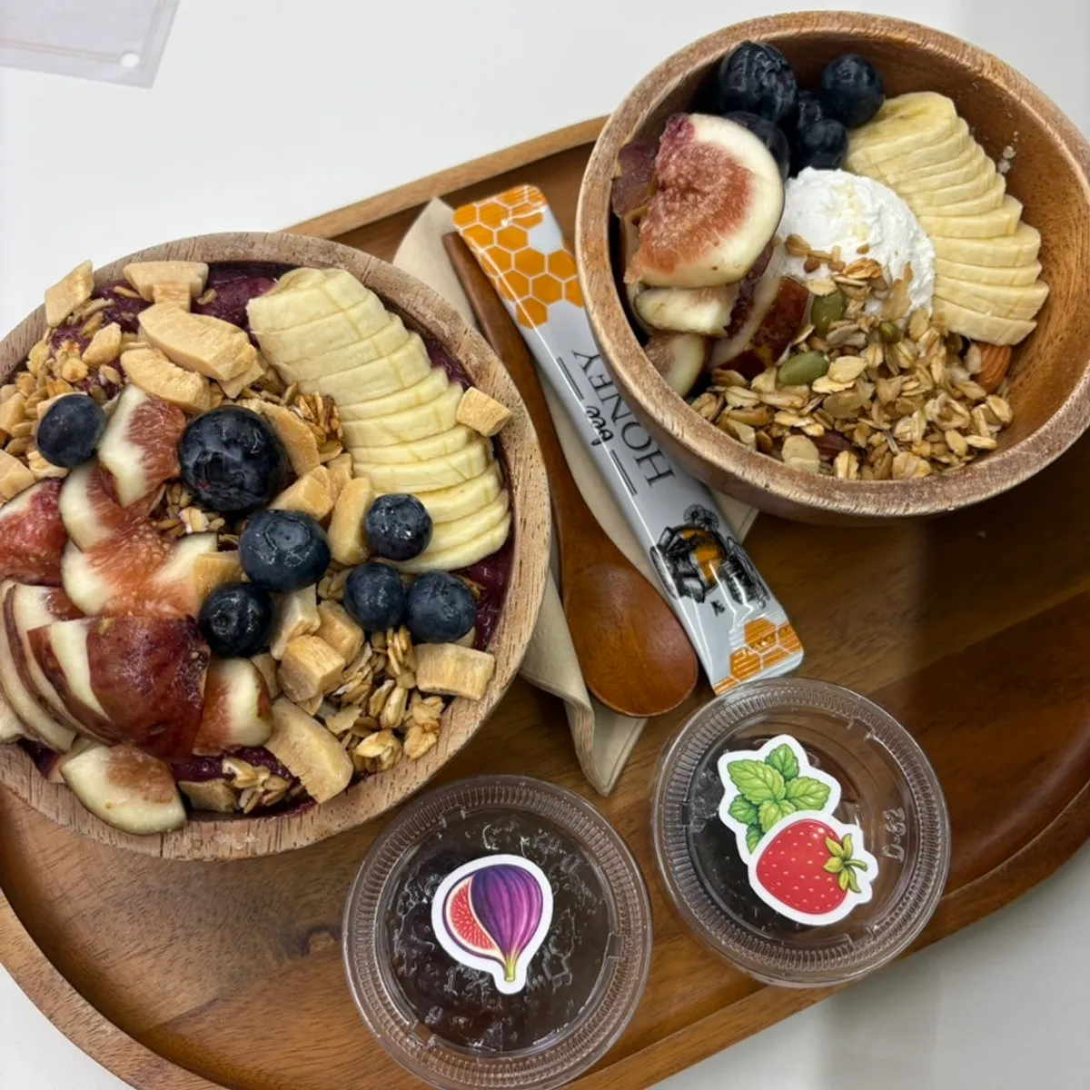 Greek yogurt and acai bowl at Lazy Yogurt Seongsu