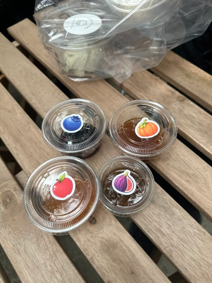 Four jam flavors: blueberry, apple, fig, and pumpkin