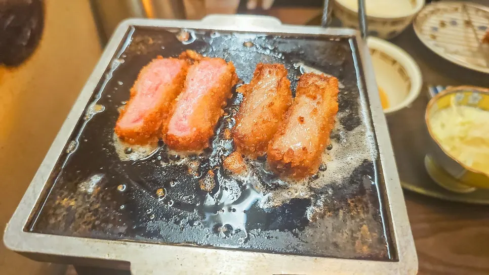 안심과 채끝 규카츠 비교 메뉴