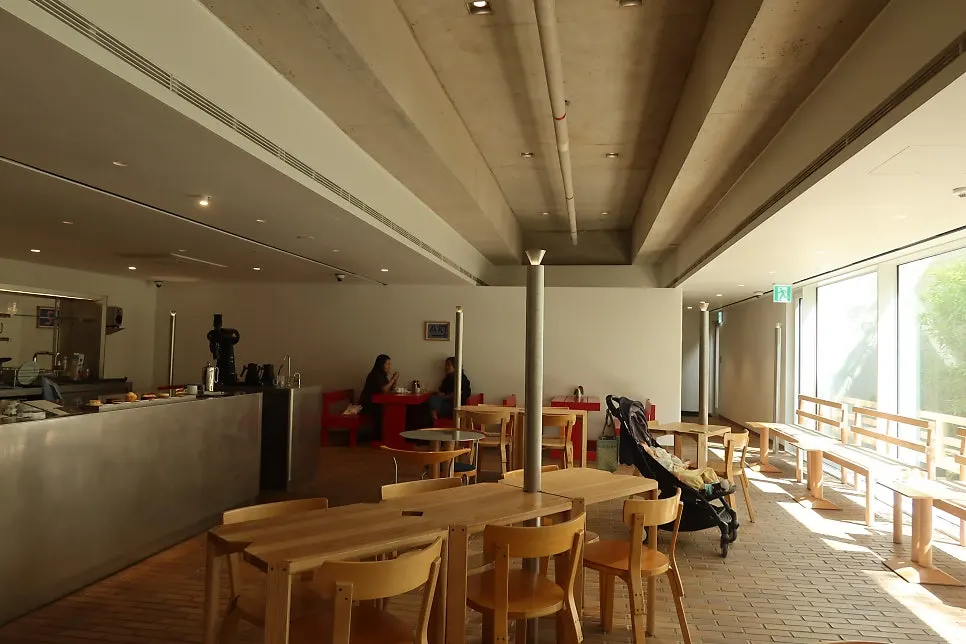 Inside the building with clothing stores