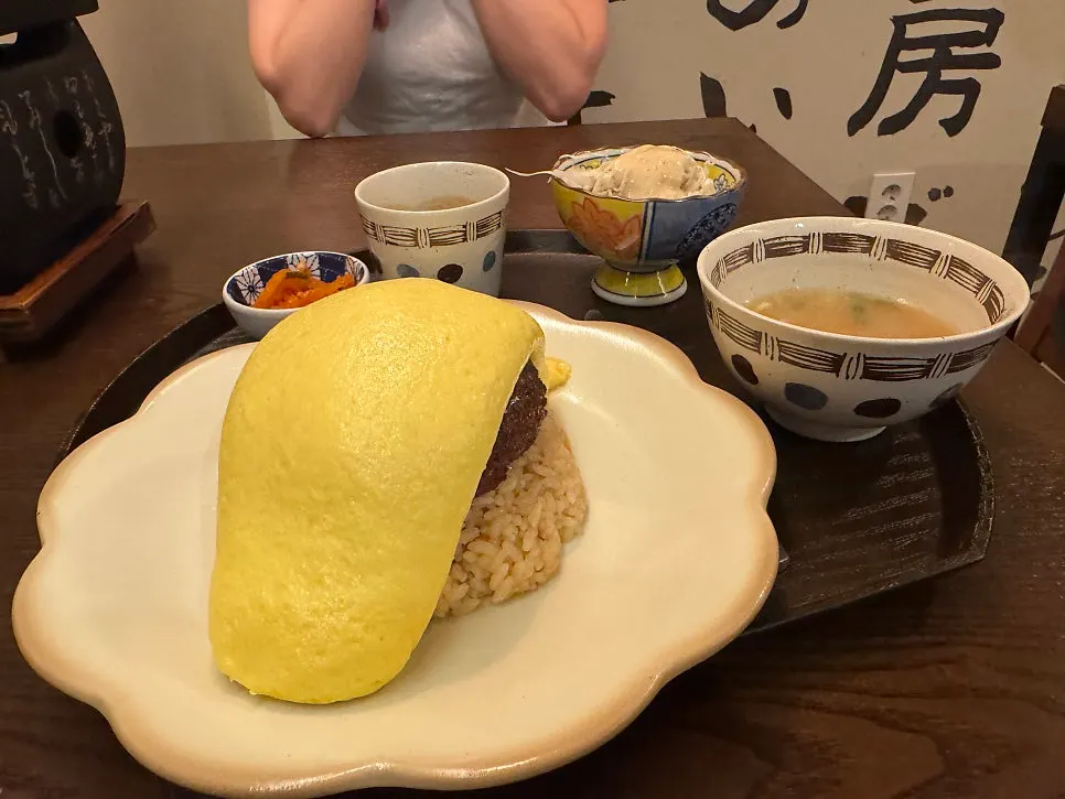 Ordered striploin beef katsu and hamburg omelet rice