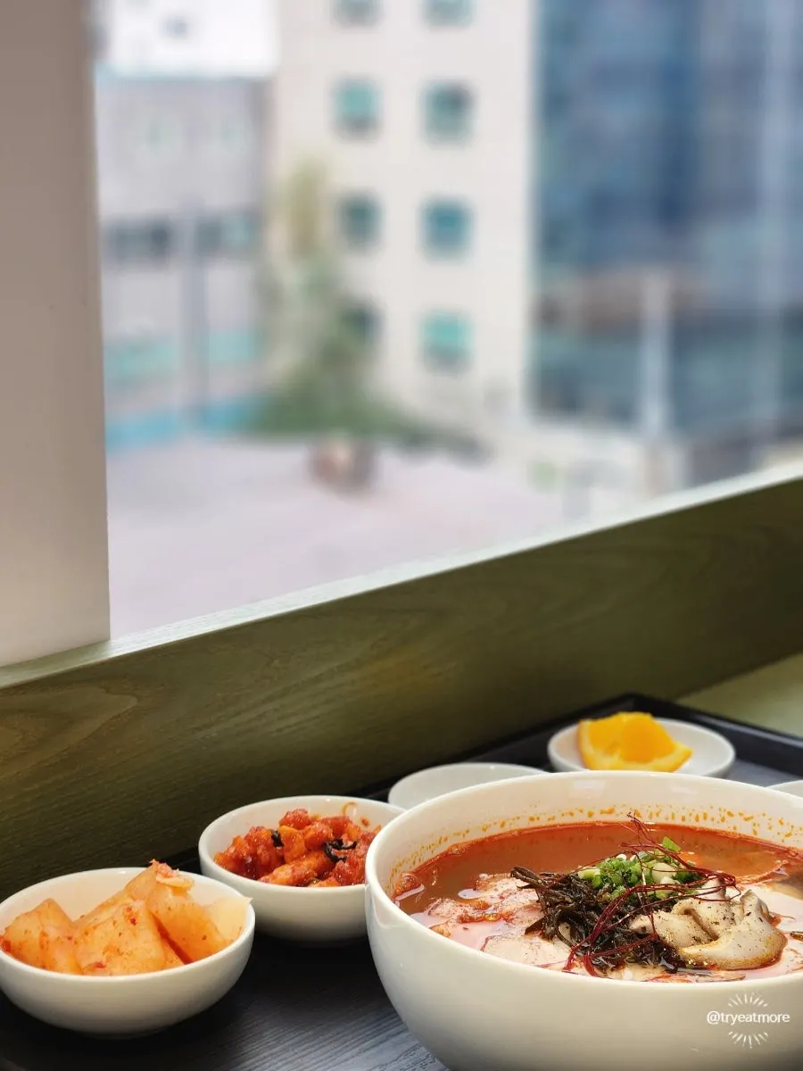 Spicy gomtang made with special chili paste