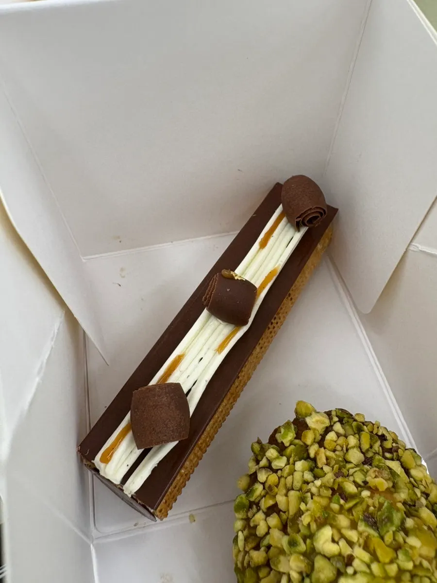 Cross-section of Notldun's salty caramel mille-feuille