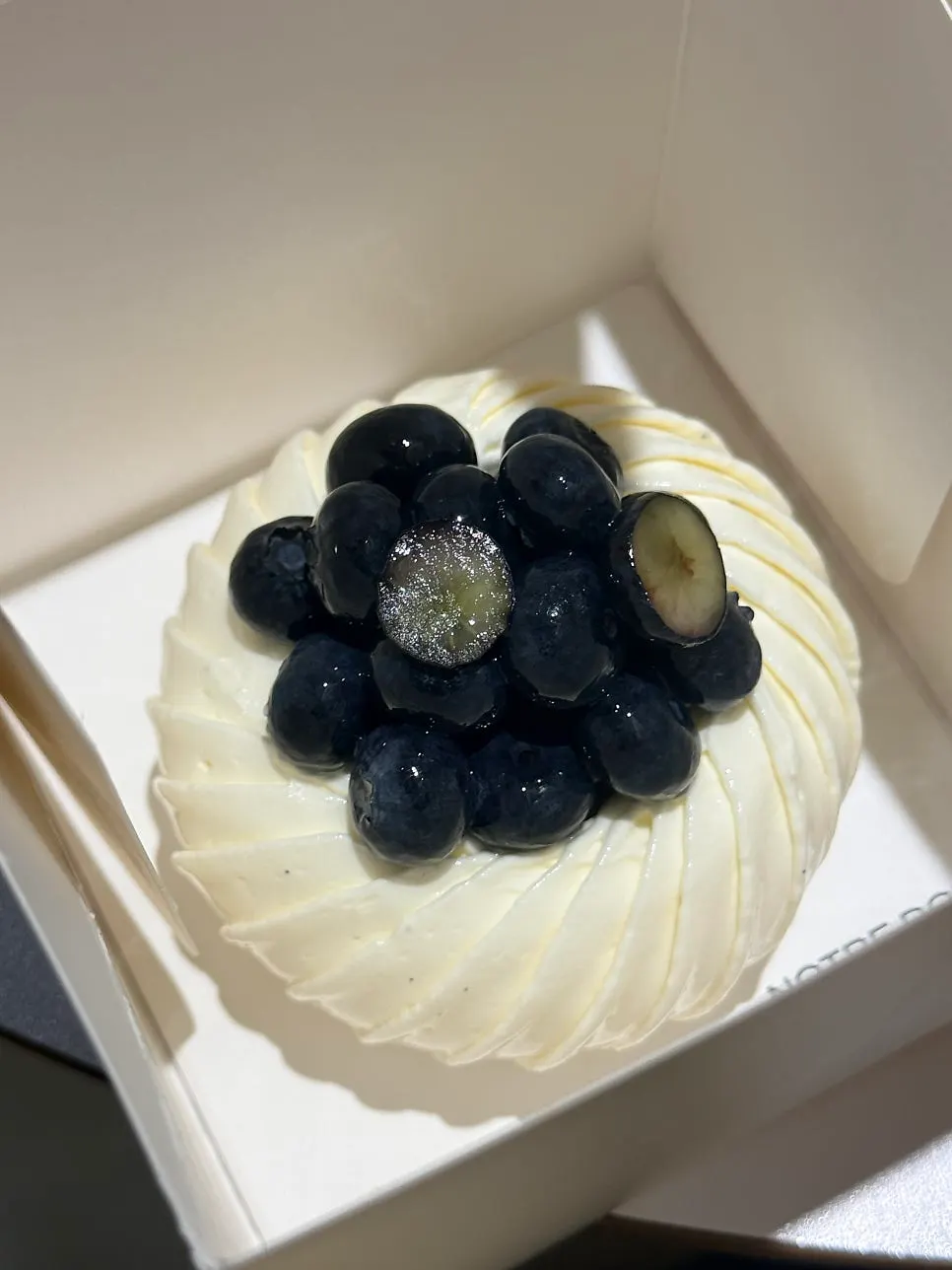 마스카포네와 블루베리가 보이는 마스카베리 단면