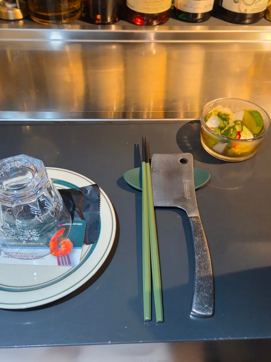 Full bar seating at Oshi Black Seongsu