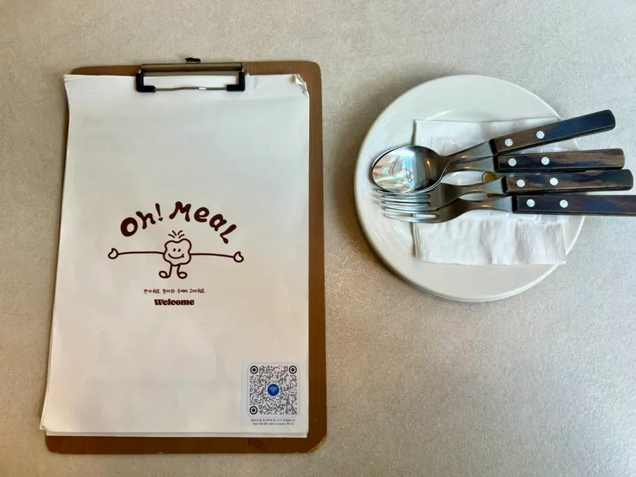 The Omil Seongsu menu board