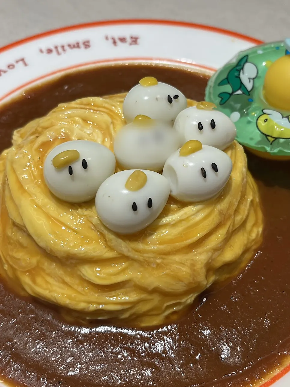 Quail eggs shaped like little chicks for decoration