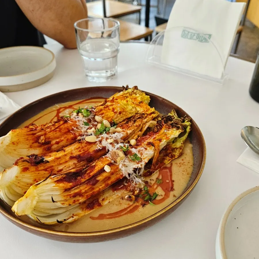 Table spread of three fusion Korean dishes at Out of Order Seongsu