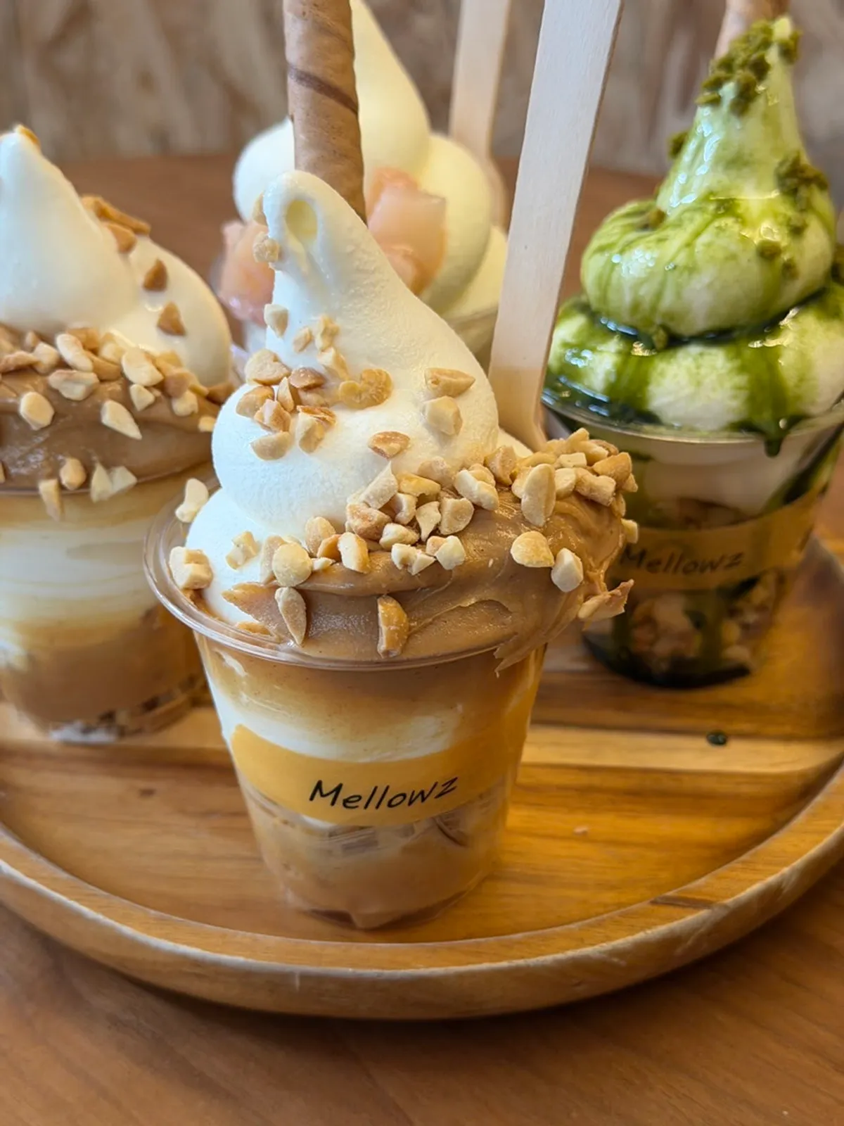 Menú de helado con matcha incluido