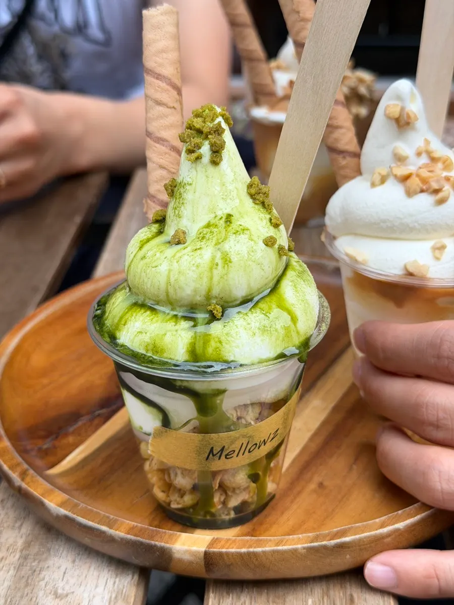 Combinación de americano frío y helado