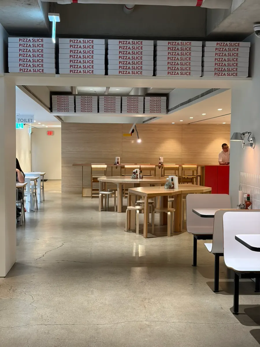 Interior of the basement space with natural light coming in