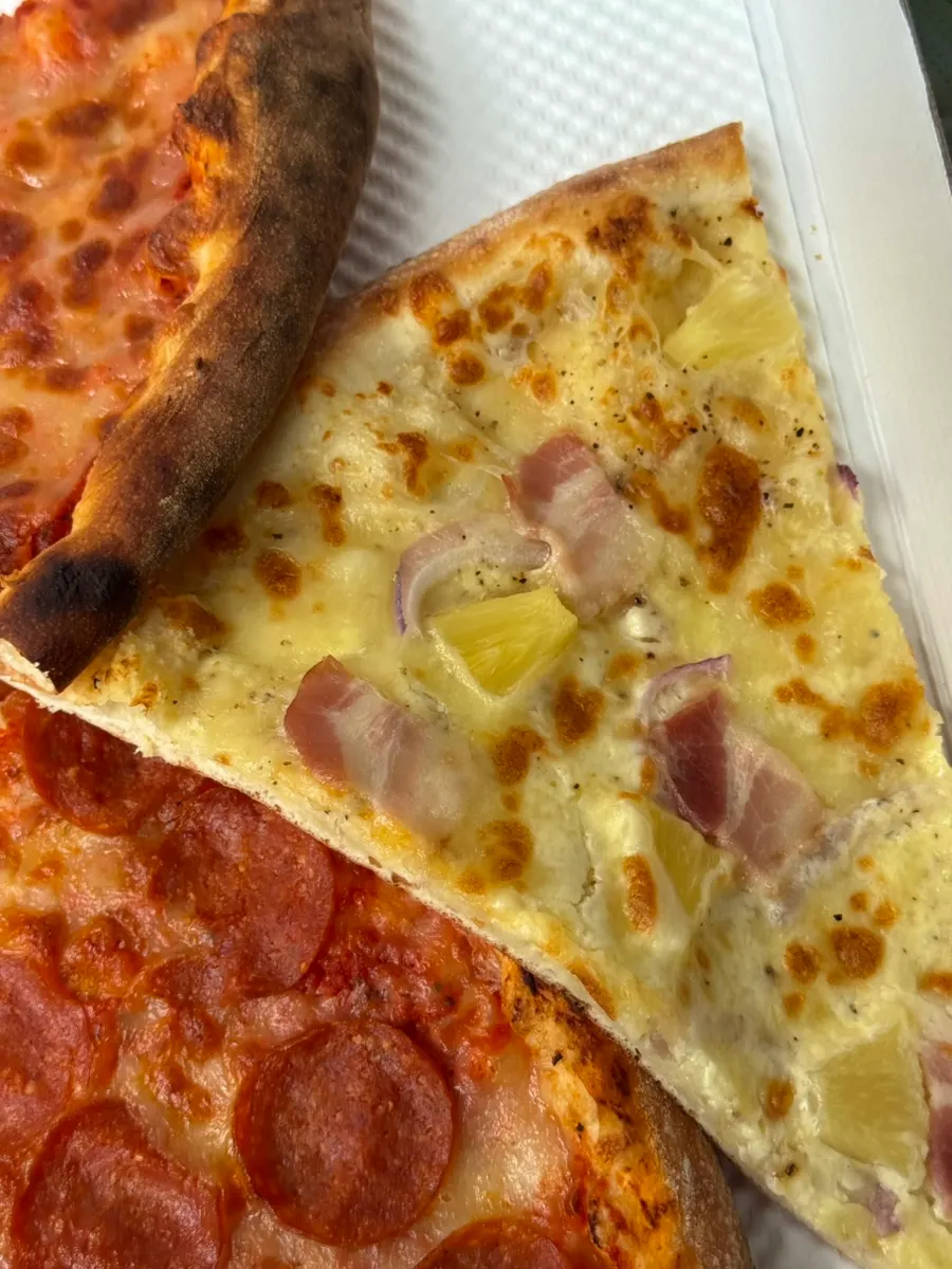 Hawaiian slice topped with pineapple