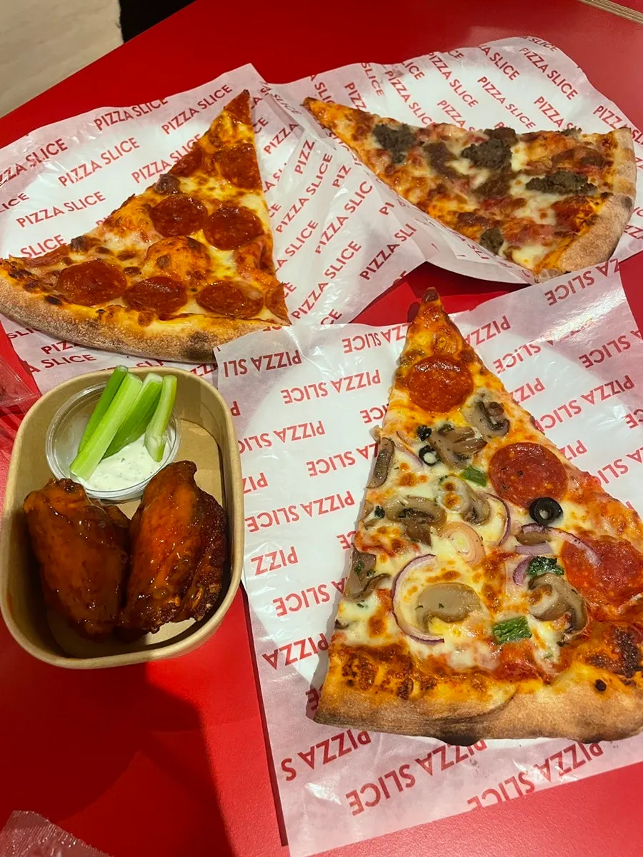 Meatball slice and today's pizza slice