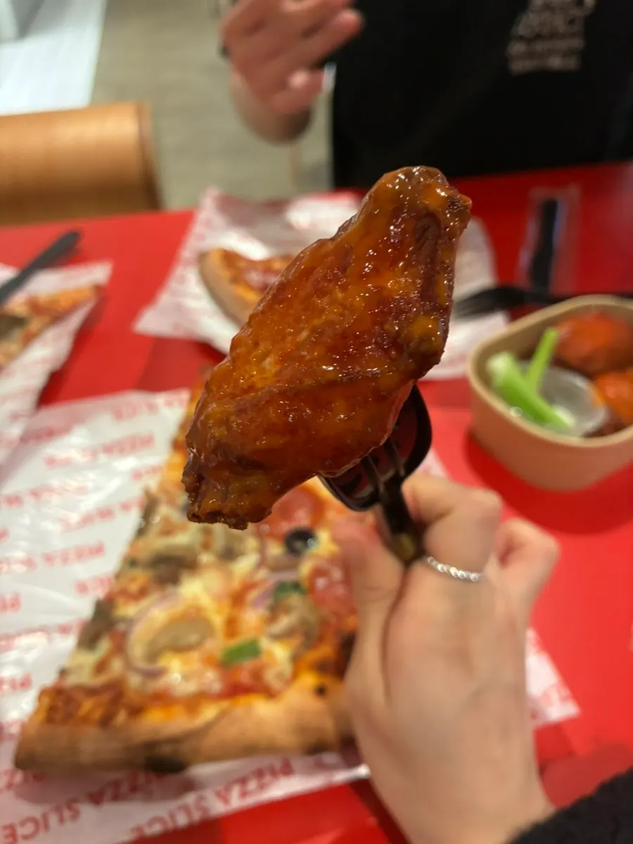 A plate of spicy buffalo wings