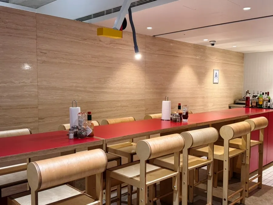 Bar table seating good for solo dining