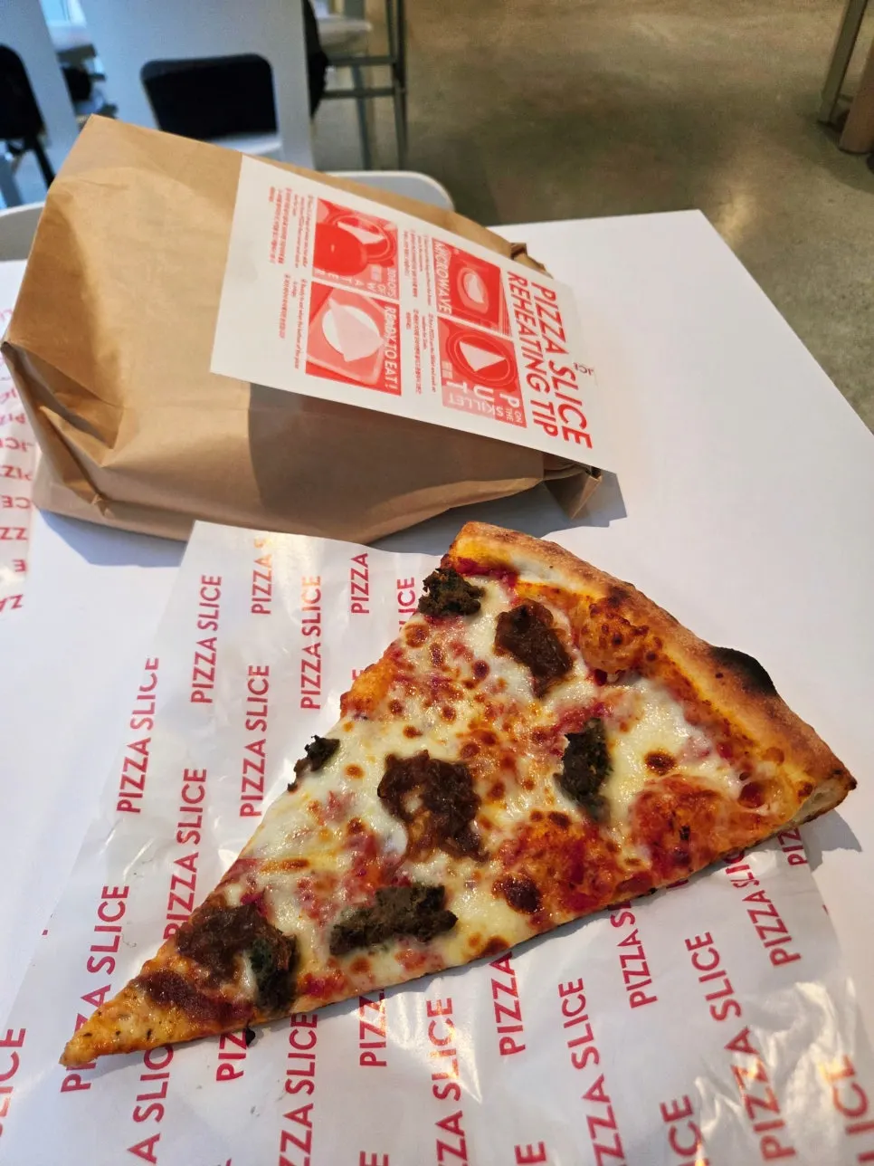 White Hawaiian slice packed up nicely to go