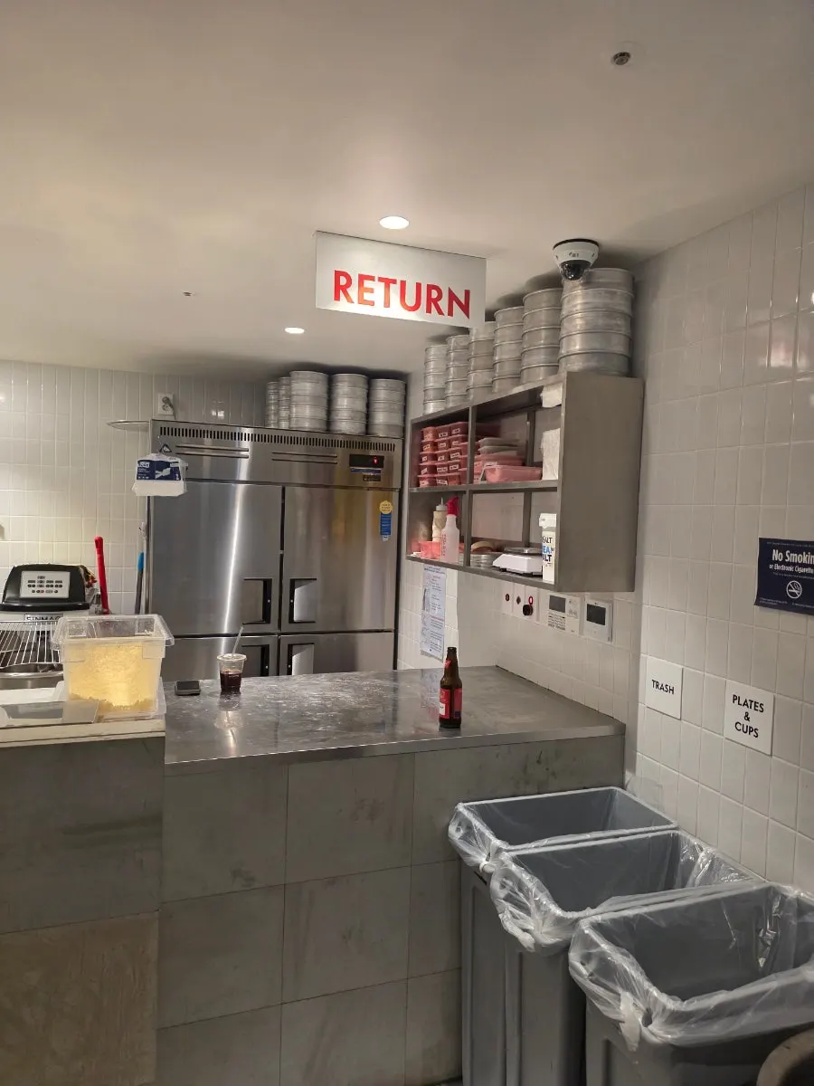 Handwashing area set up inside the store