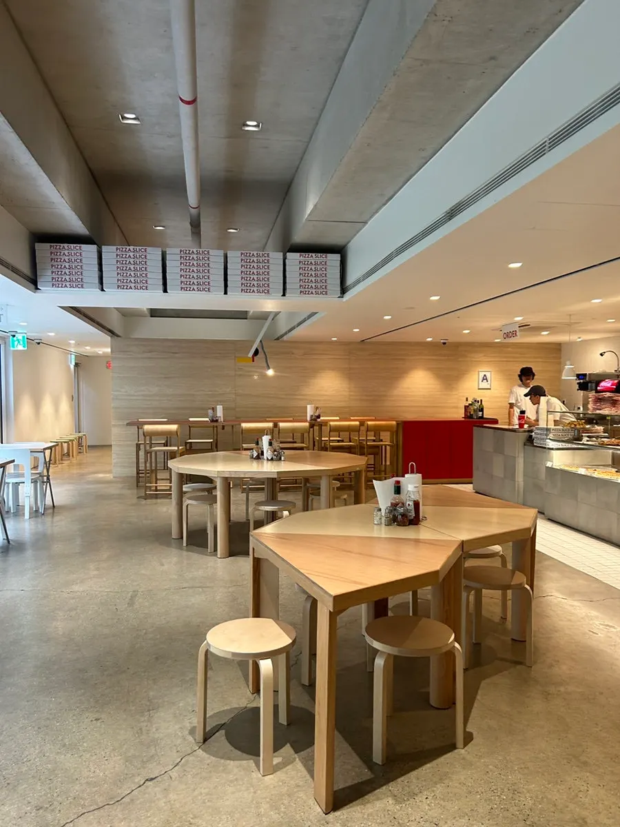 Interior of Pizza Slice Seoul with soft lighting