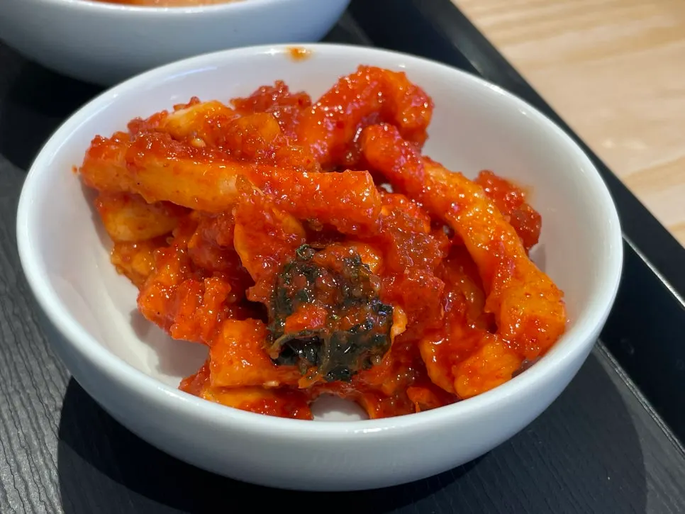 Close-up of tender pork inside the gomtang