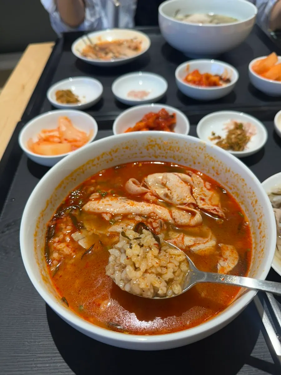 Spicy Gomtang with a generous amount of meat