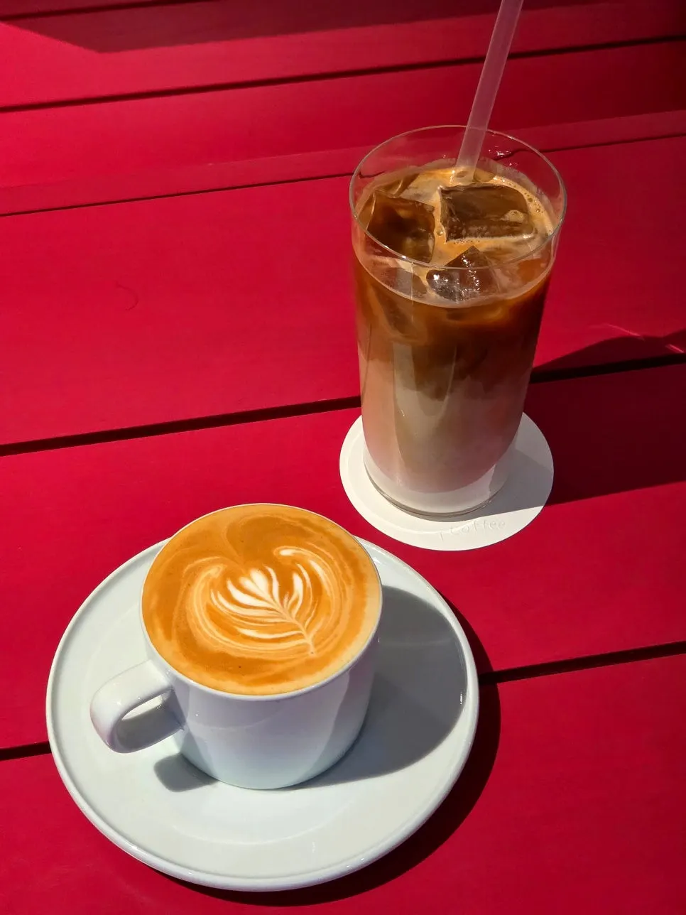 Café latte enjoyed at a window seat