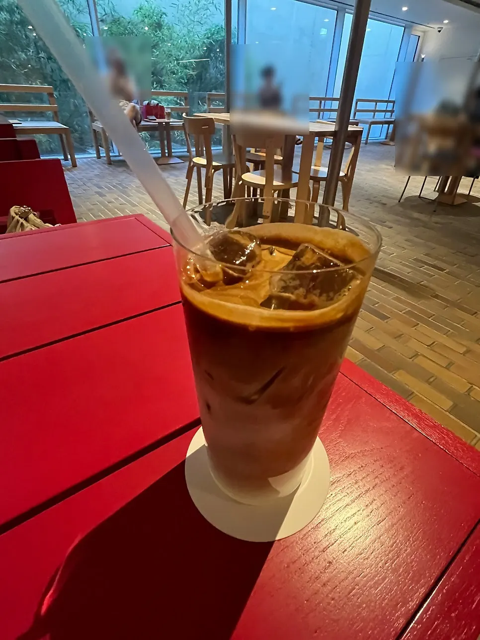 아이스 바닐라빈 라떼 클로즈업