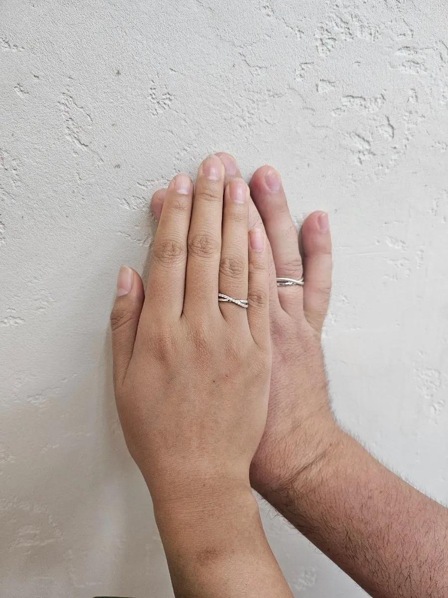 Finished couple rings inside the case