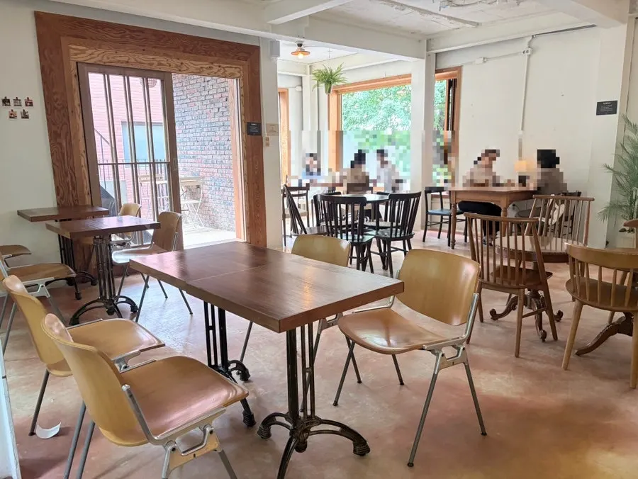 Red-brick café exterior