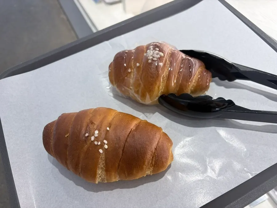 Three kinds of salt bread on display