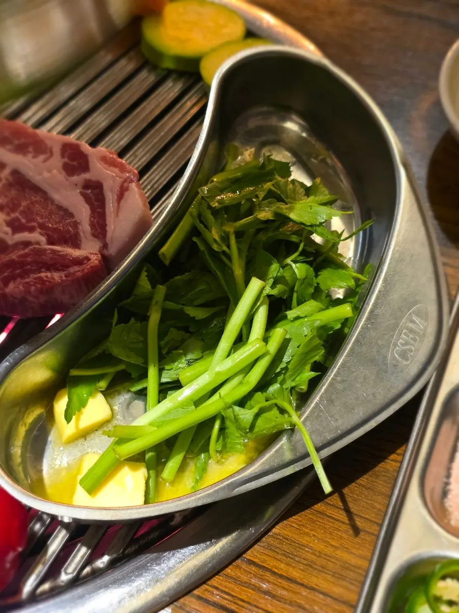 Minari grilling in butter