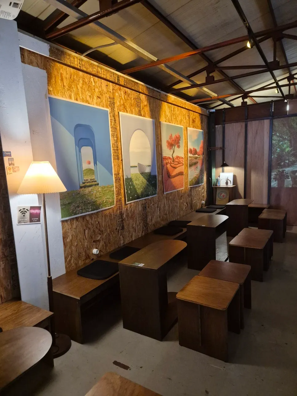 Spacious second-floor café area
