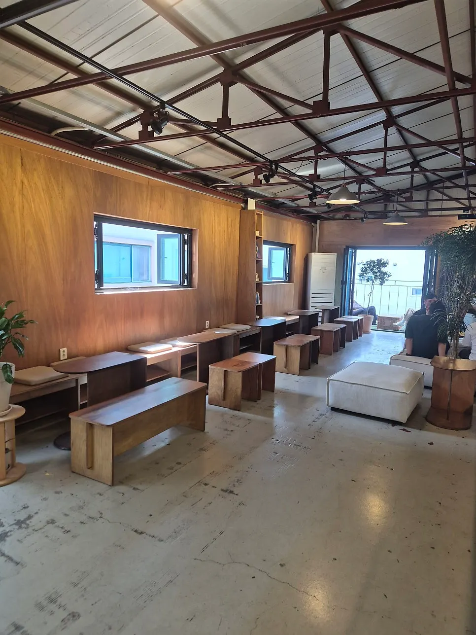 Spacious second-floor café area