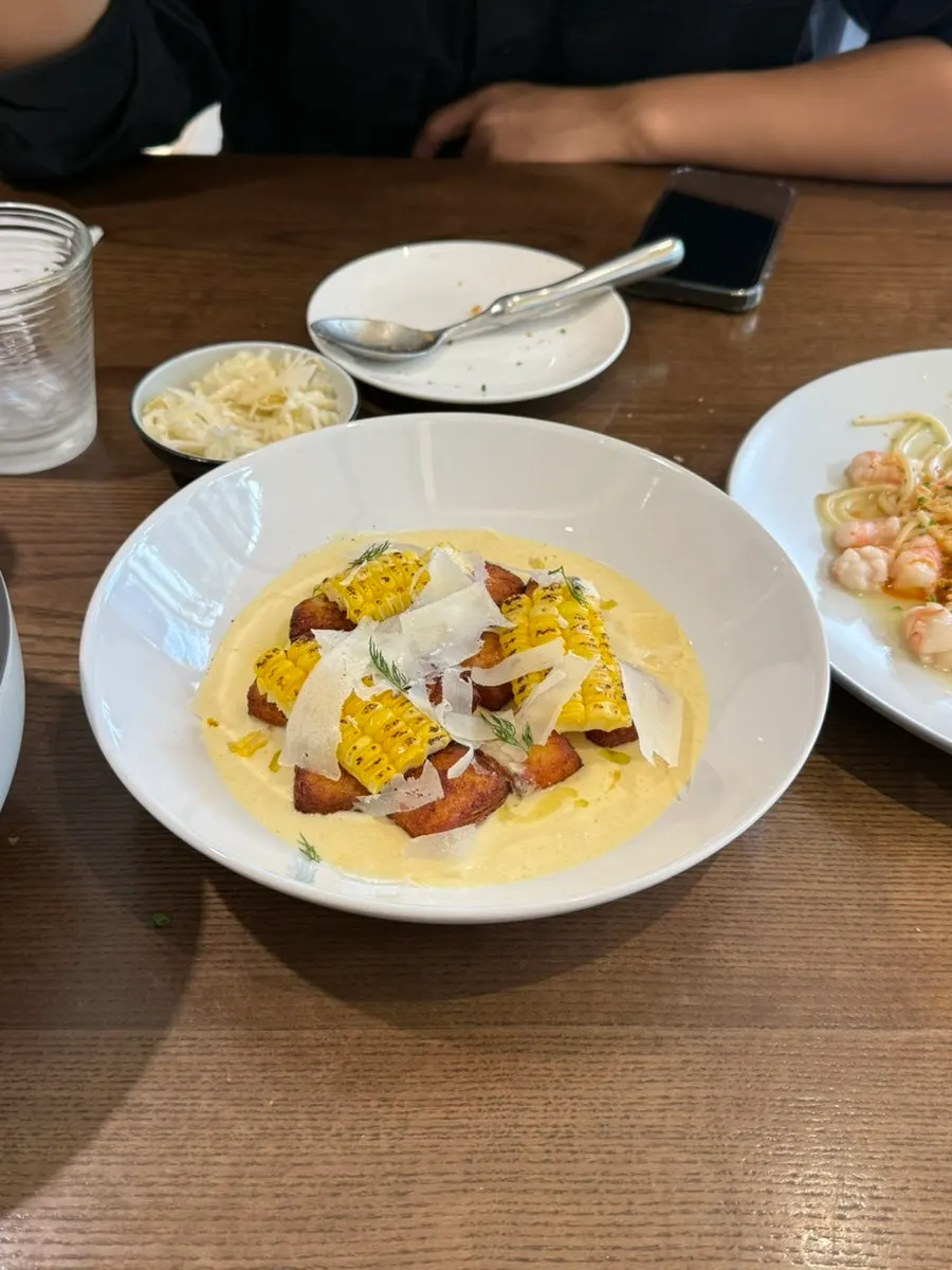 Gnocchi topped with grilled Chodang corn