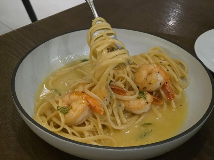 Isigny butter shrimp pasta