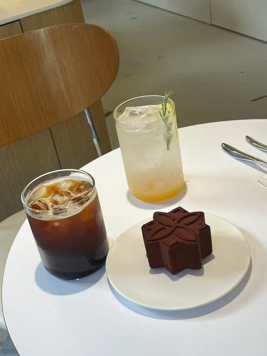 Dessert table setting with fork and knife