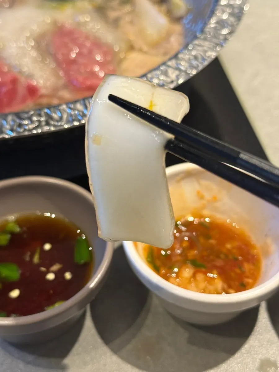Korean beef boseopsal and salchisal shabu-shabu
