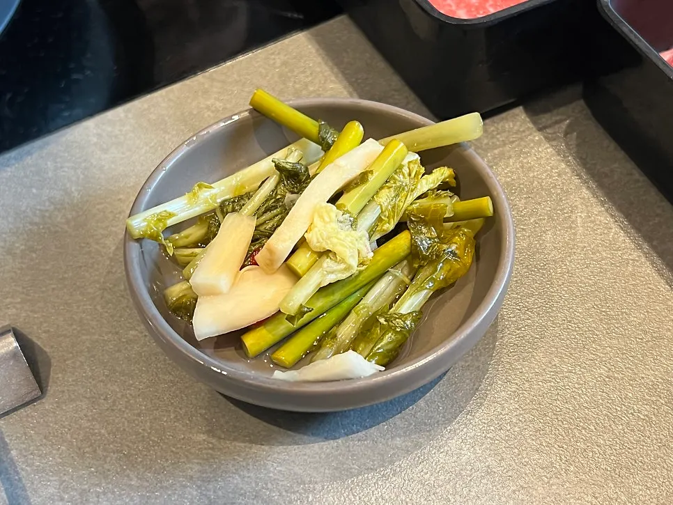 Pickled yeolmu served as a basic side dish