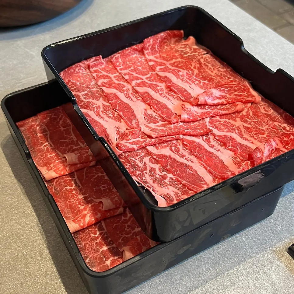 Black Nine wagyu ggotdeungsim meat for shabu-shabu