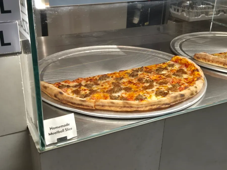 Full view of the slice pizza showcase