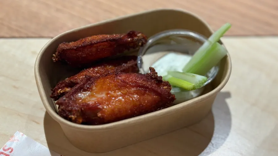 Spicy buffalo wings in snack size