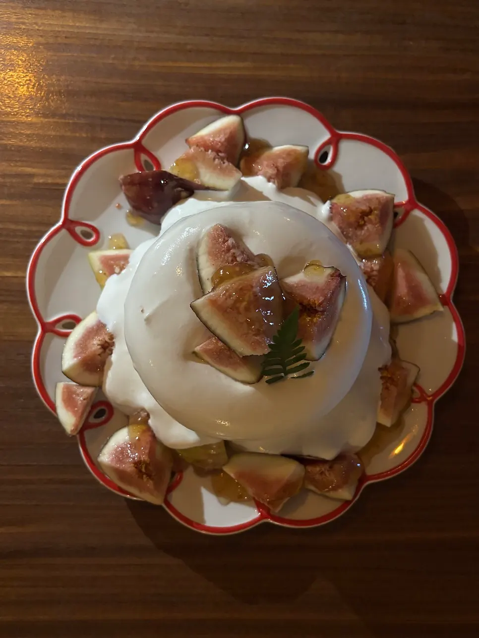 A spoonful scooped from the fresh fig soufflé