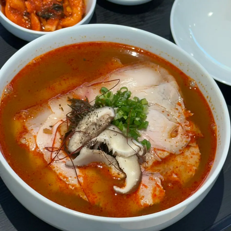 A bowl of red-broth spicy gomtang
