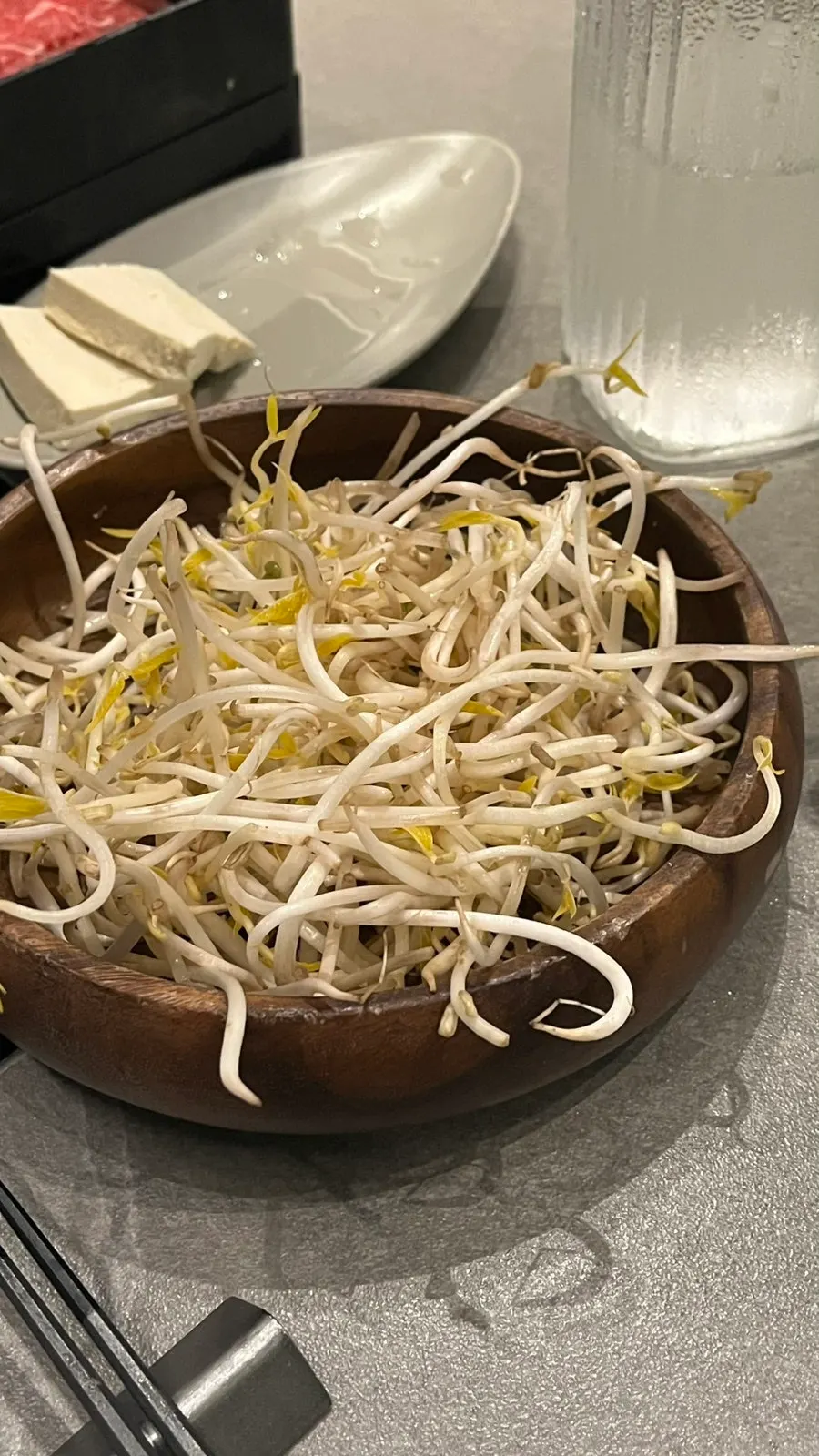 Added bean sprouts and tofu