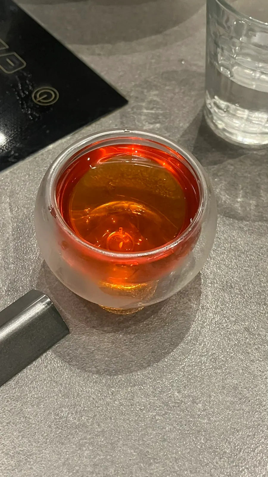 Omija tea served with the finishing meal