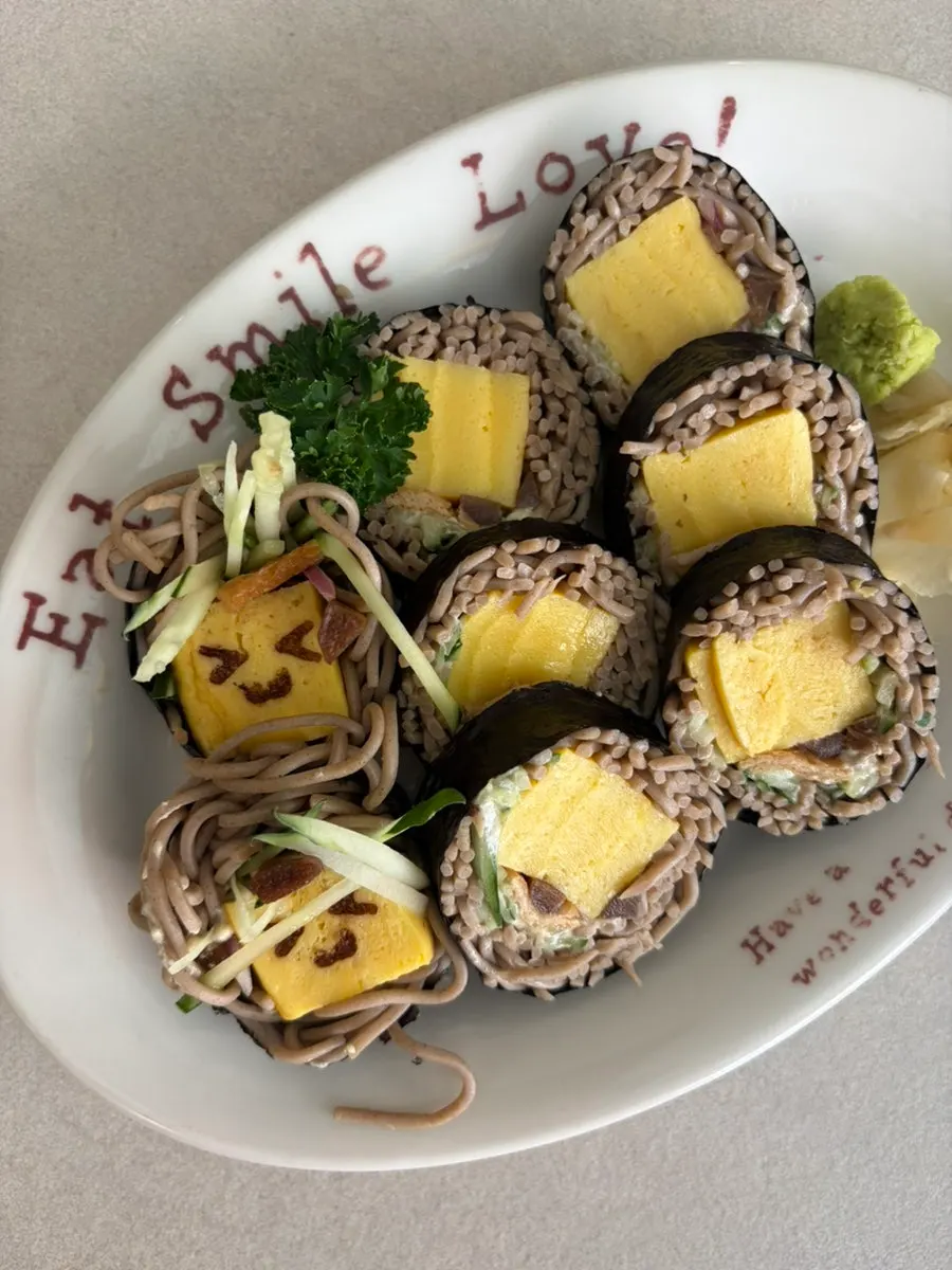 A plate of Omil soba maki