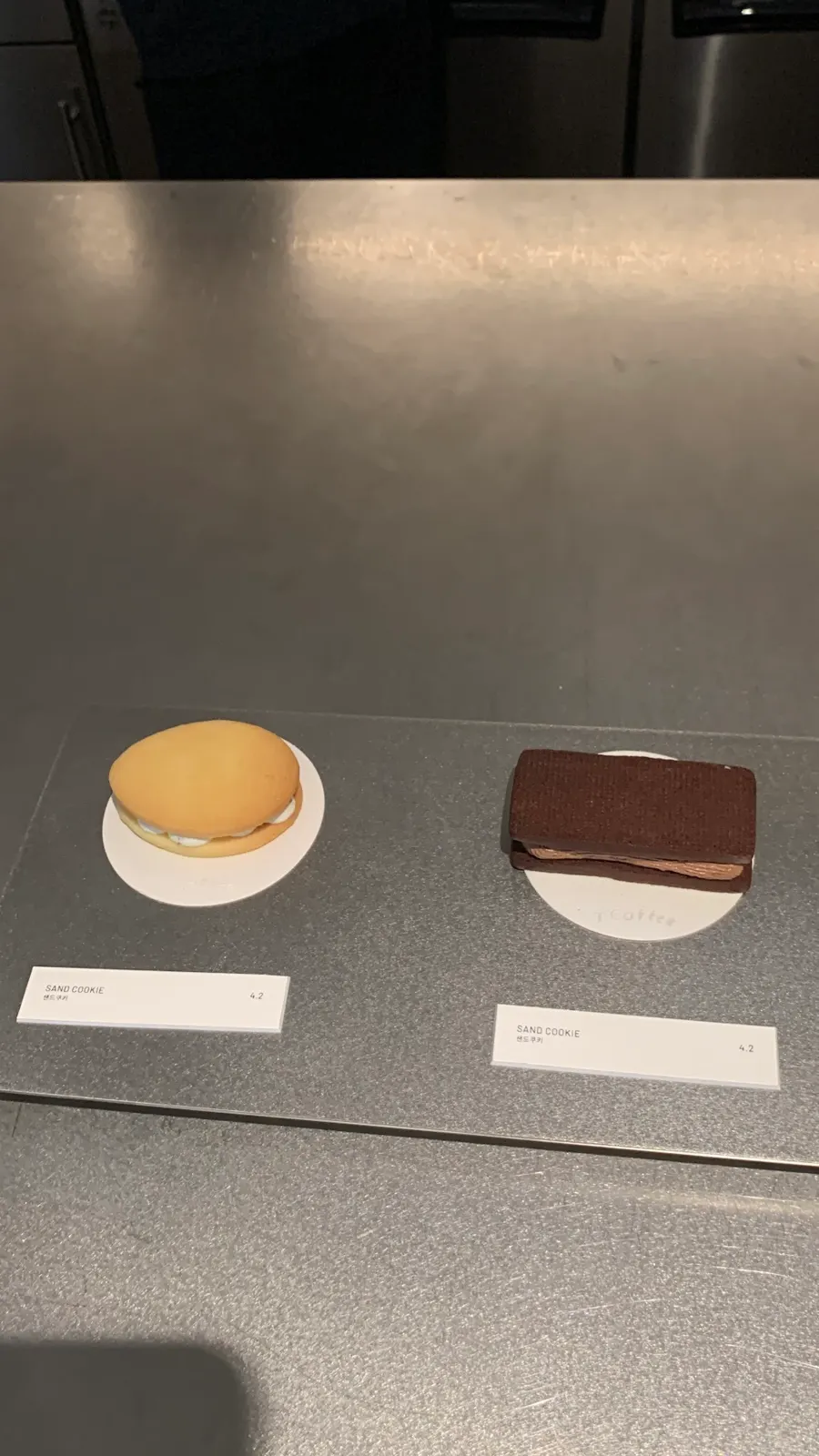 Carrot cake and cheesecake on display